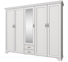 Пятистворчатый шкаф для одежды с зеркалом Тиффани 5DG2S Z крем вудлайн Пятистворчатый шкаф для одежды с зеркалом Тиффани 5DG2S Z крем вудлайн