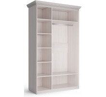 Спальня Неаполь Ясень анкор светлый (патина "серебро") экокожа «polo» белая.