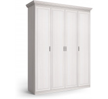 Шкаф 4-х дверный Неаполь Ясень анкор светлый (патина "серебро")