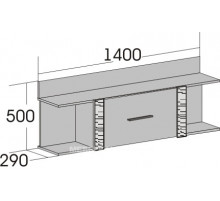 Навесная закрытая полка для гостиной Элана, цвет Бодега белая Навесная закрытая полка для гостиной Элана, цвет Бодега белая
