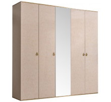 Пятистворчатый шкаф для одежды с зеркалом Rimini РМШ1/5 (латте) Пятистворчатый шкаф для одежды с зеркалом Rimini РМШ1/5 (латте)
