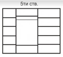 Пятистворчатый шкаф для одежды Rimini РМШ2/5 (слоновая кость)