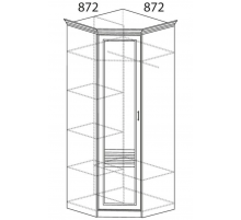 Угловой шкаф для одежды Орлеан 837 ясень темный Угловой шкаф для одежды Орлеан 837 ясень темный