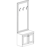 Тубма с вешалкой для прихожей Инна 620 светлая Тубма с вешалкой для прихожей Инна 620 светлая